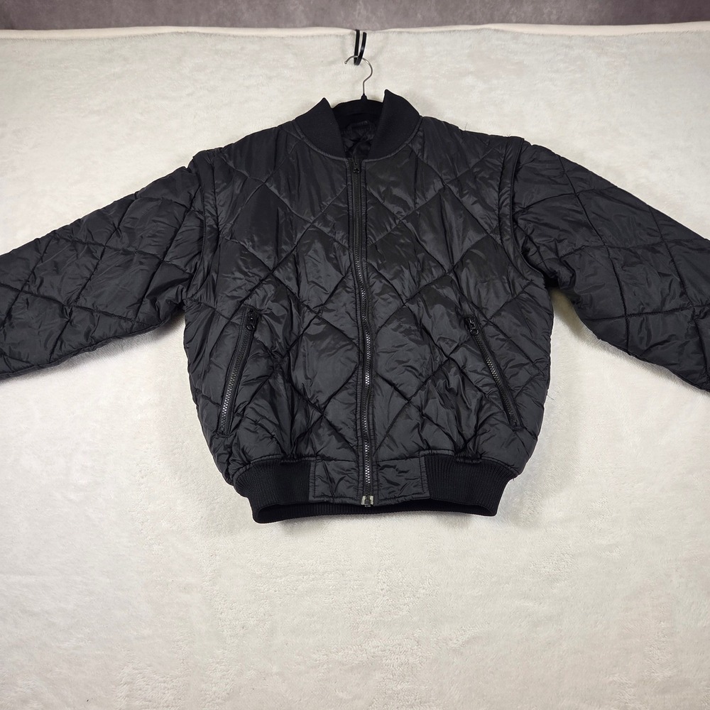 SPIEWAK Viz Guard Quilted Bomber Jacket Black Mens Size M Zip Up Pockets